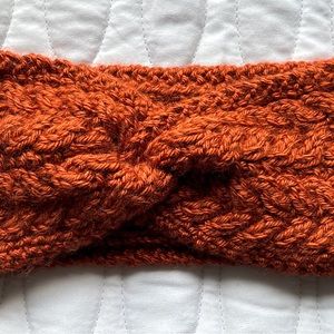 Hand Knitted Twisted Headband “The Thicket”.  Original design by Mirella Moments